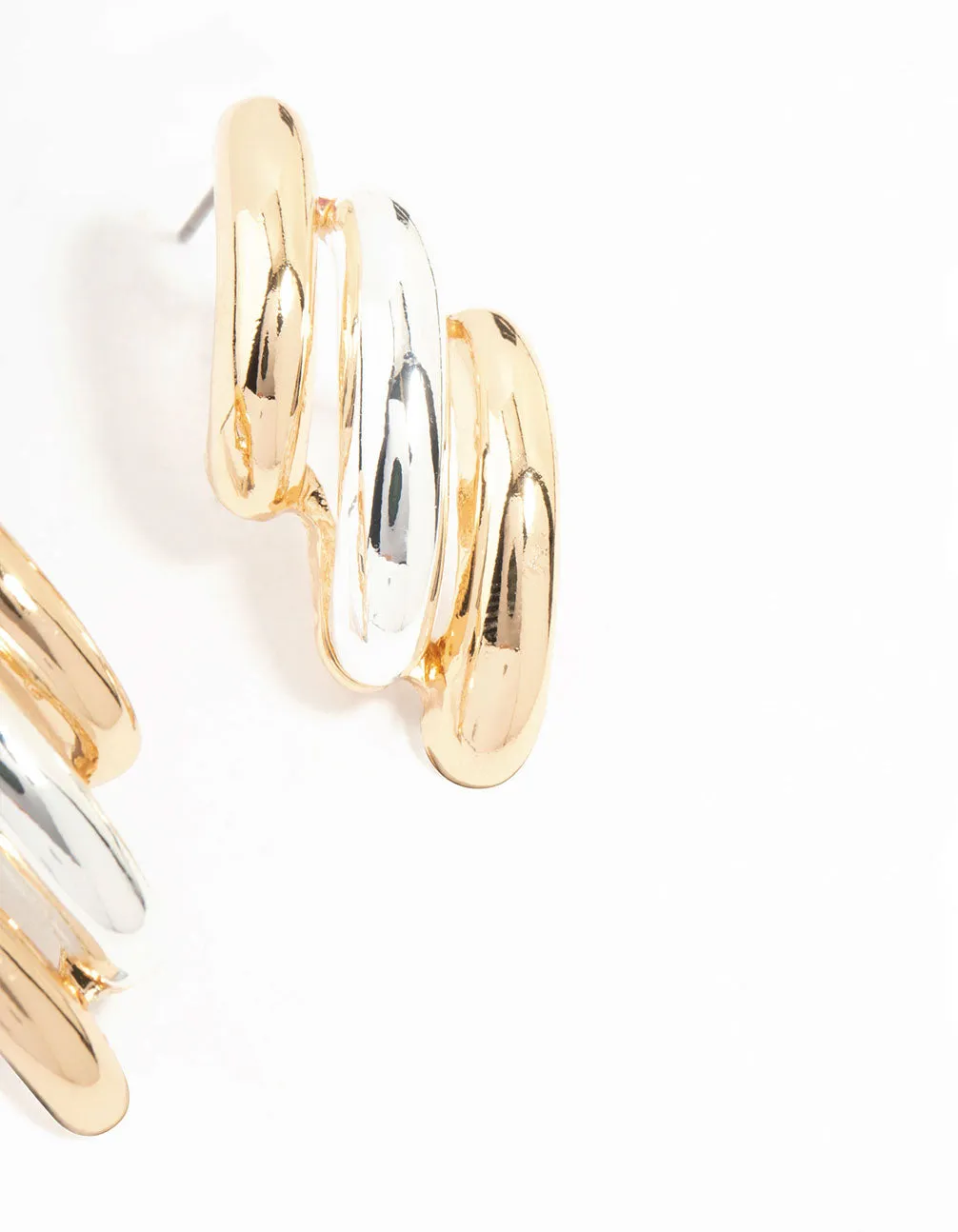 Gold & Silver Layered Stud Earrings