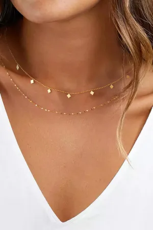 Gold Double-Layered Alloy Necklace