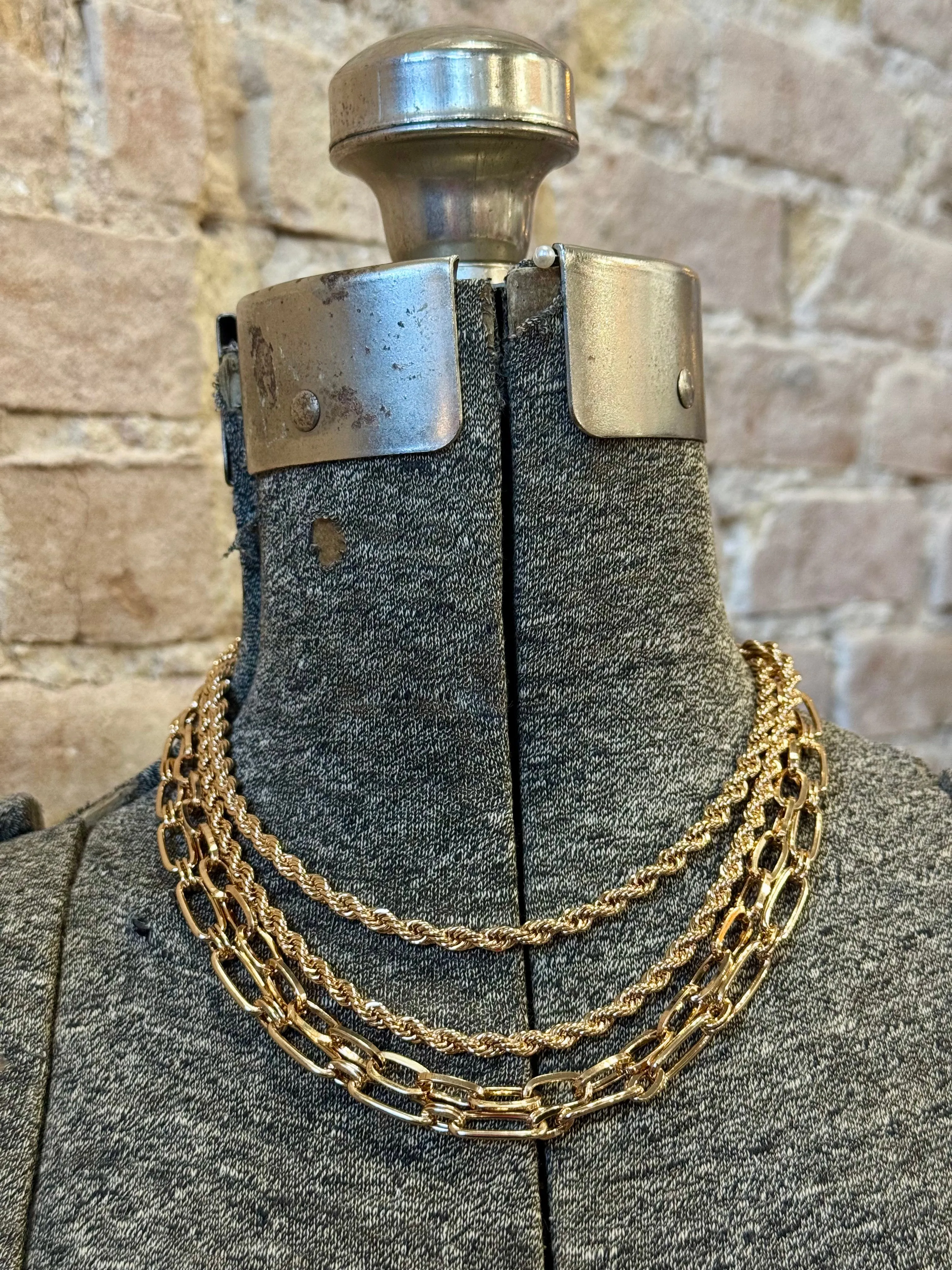 Gold Layered Bulky Necklace