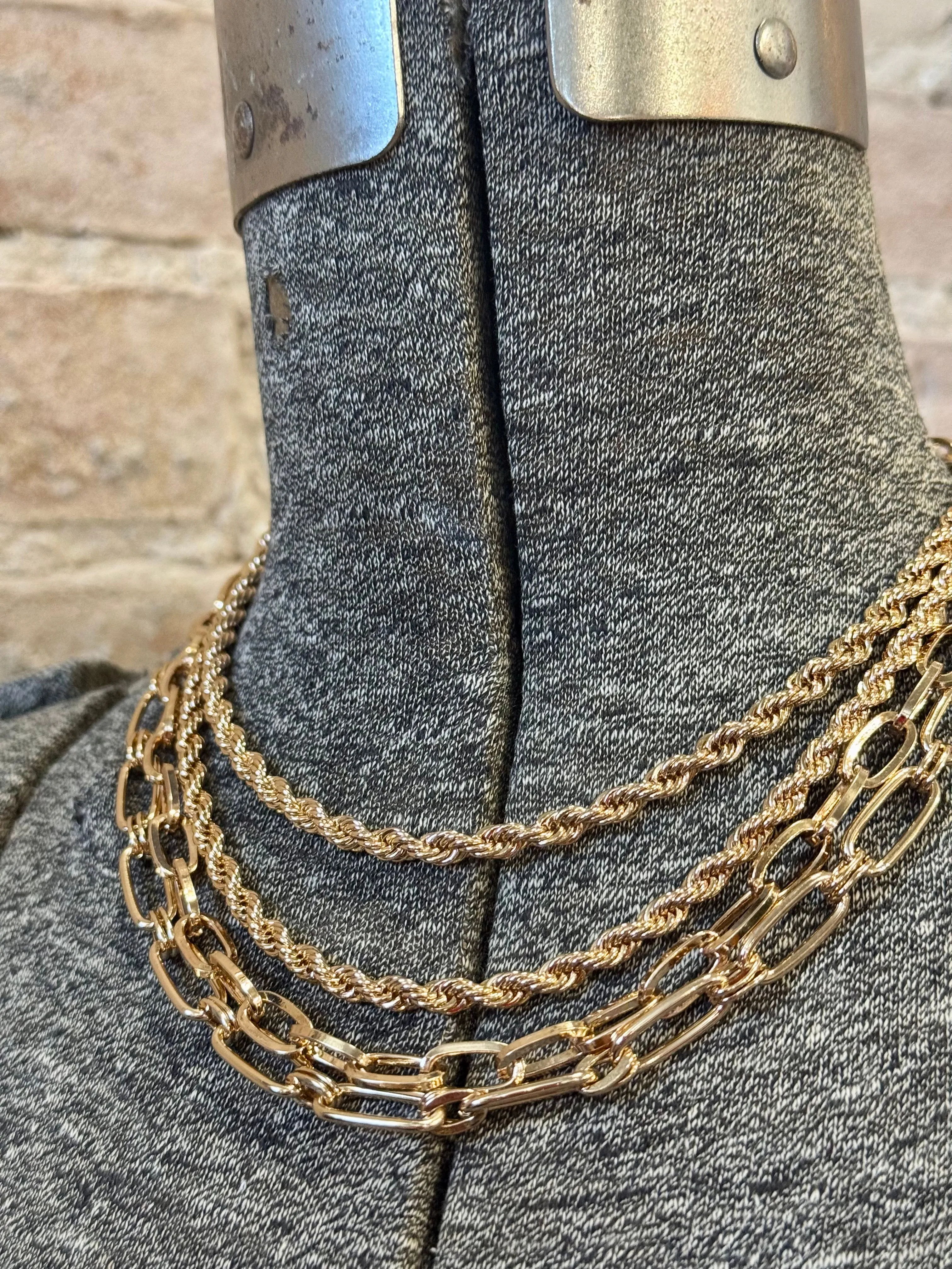 Gold Layered Bulky Necklace