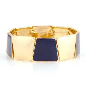 GOLD NAVY TRIBAL STRETCH BRACELET  #SB39584 (PE5)