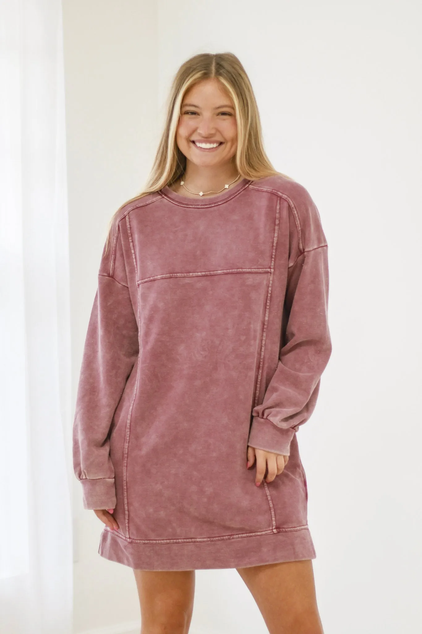Good Times With You Mineral Wash Dress in Pink