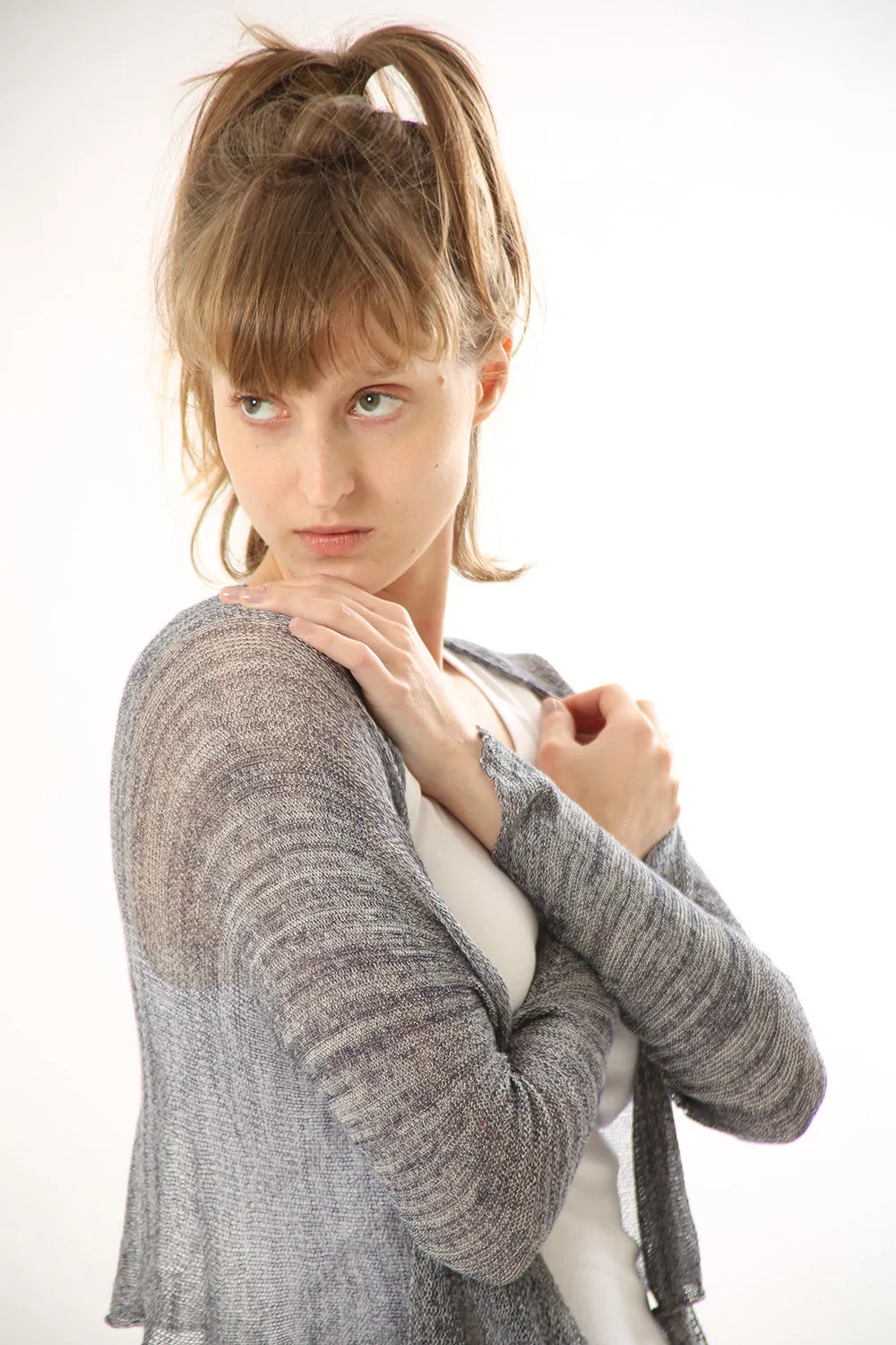 Gray Knitted Cardigan,Women Grey jacket