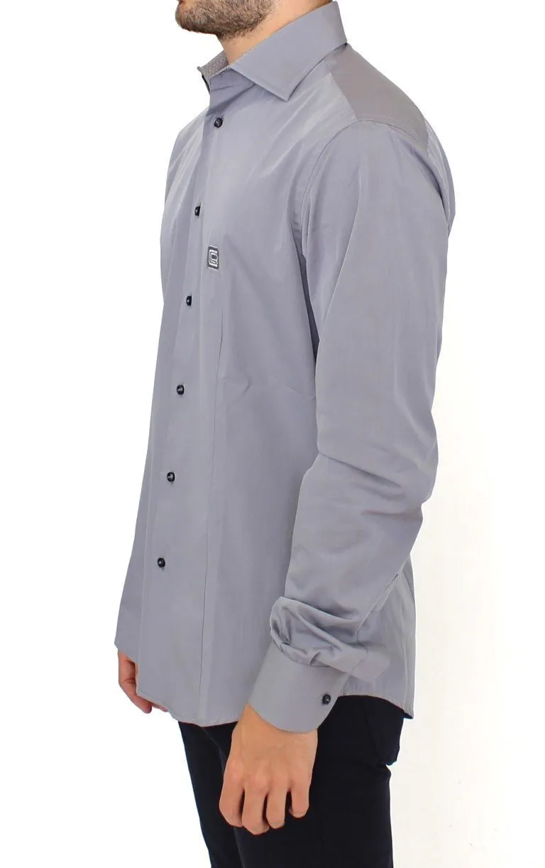 Gray stretch cotton shirt