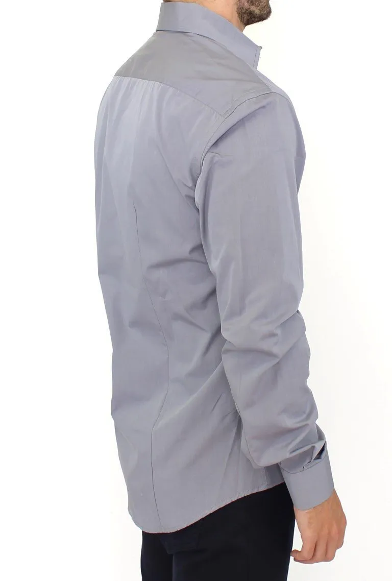 Gray stretch cotton shirt