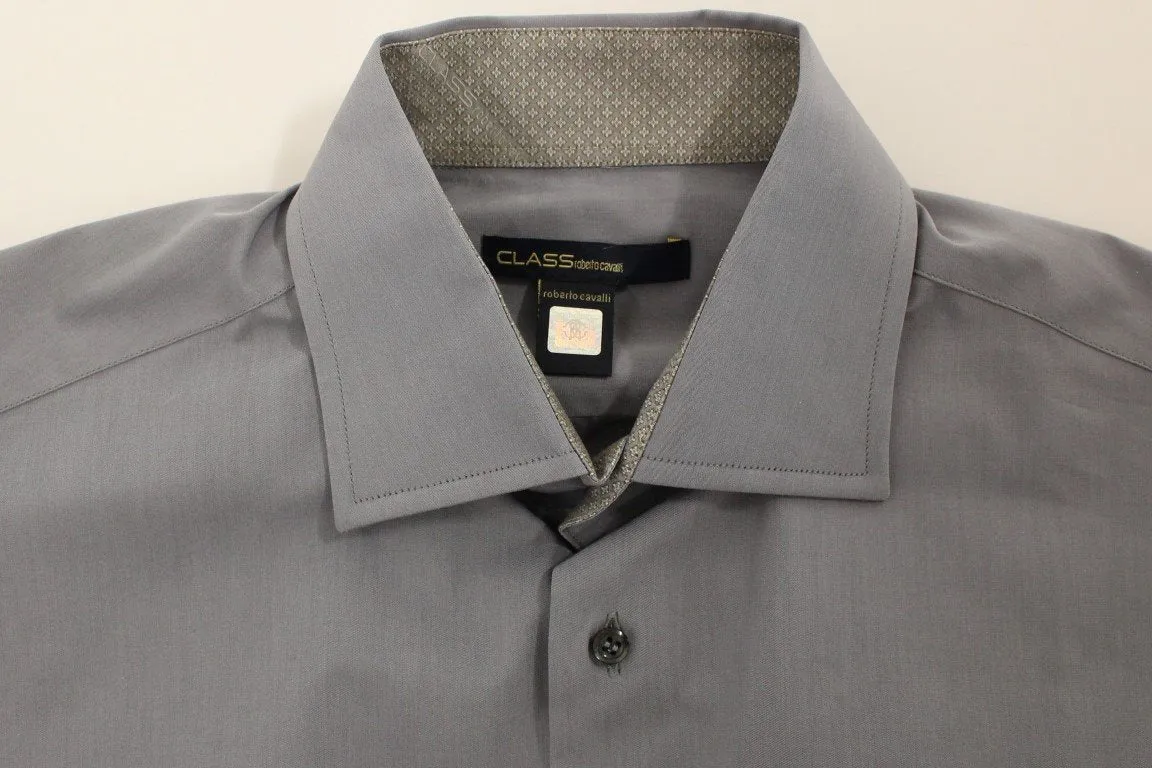 Gray stretch cotton shirt