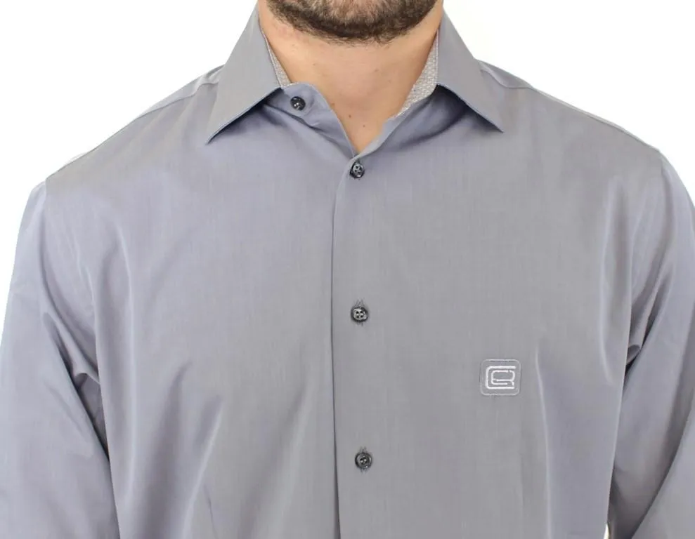 Gray stretch cotton shirt