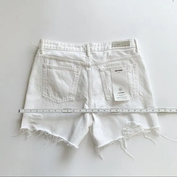 GRLFRND White Distressed Shorts!