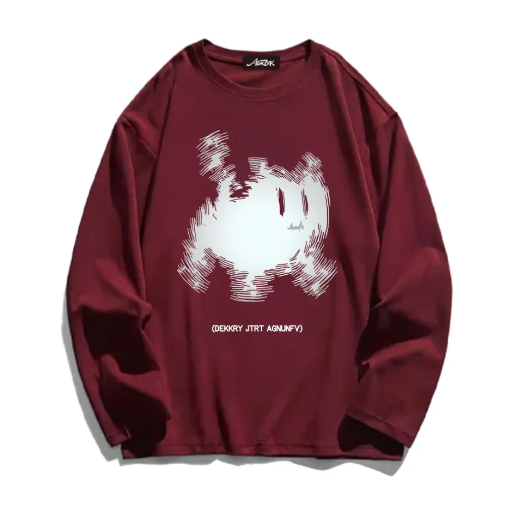 Grumpy Kitty Print Long Sleeve Shirt