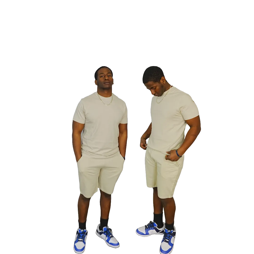 H 108908 Premium 100% Ring-Spun Cotton Unisex T-Shirt & Short SET.