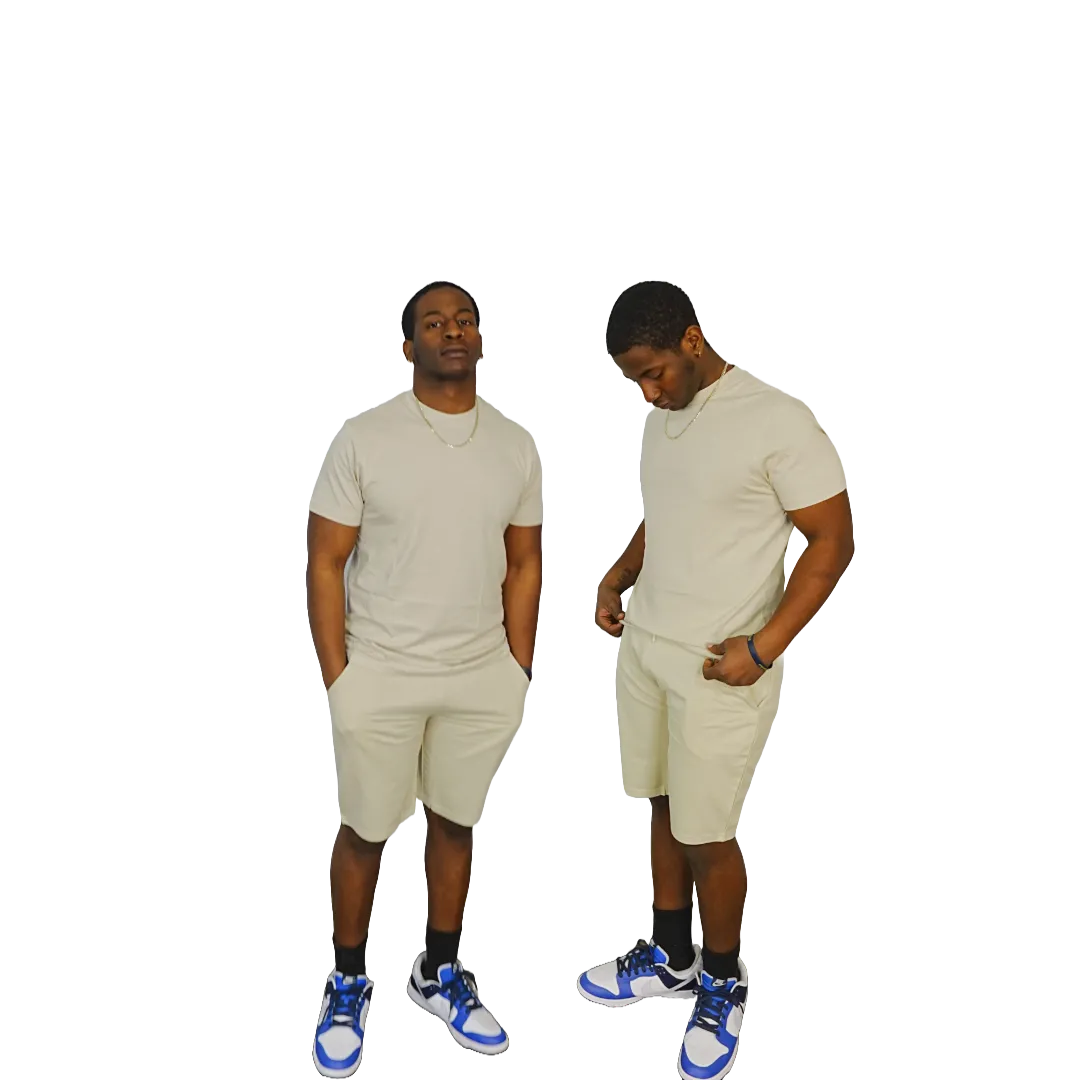 H 108908 Premium 100% Ring-Spun Cotton Unisex T-Shirt & Short SET.