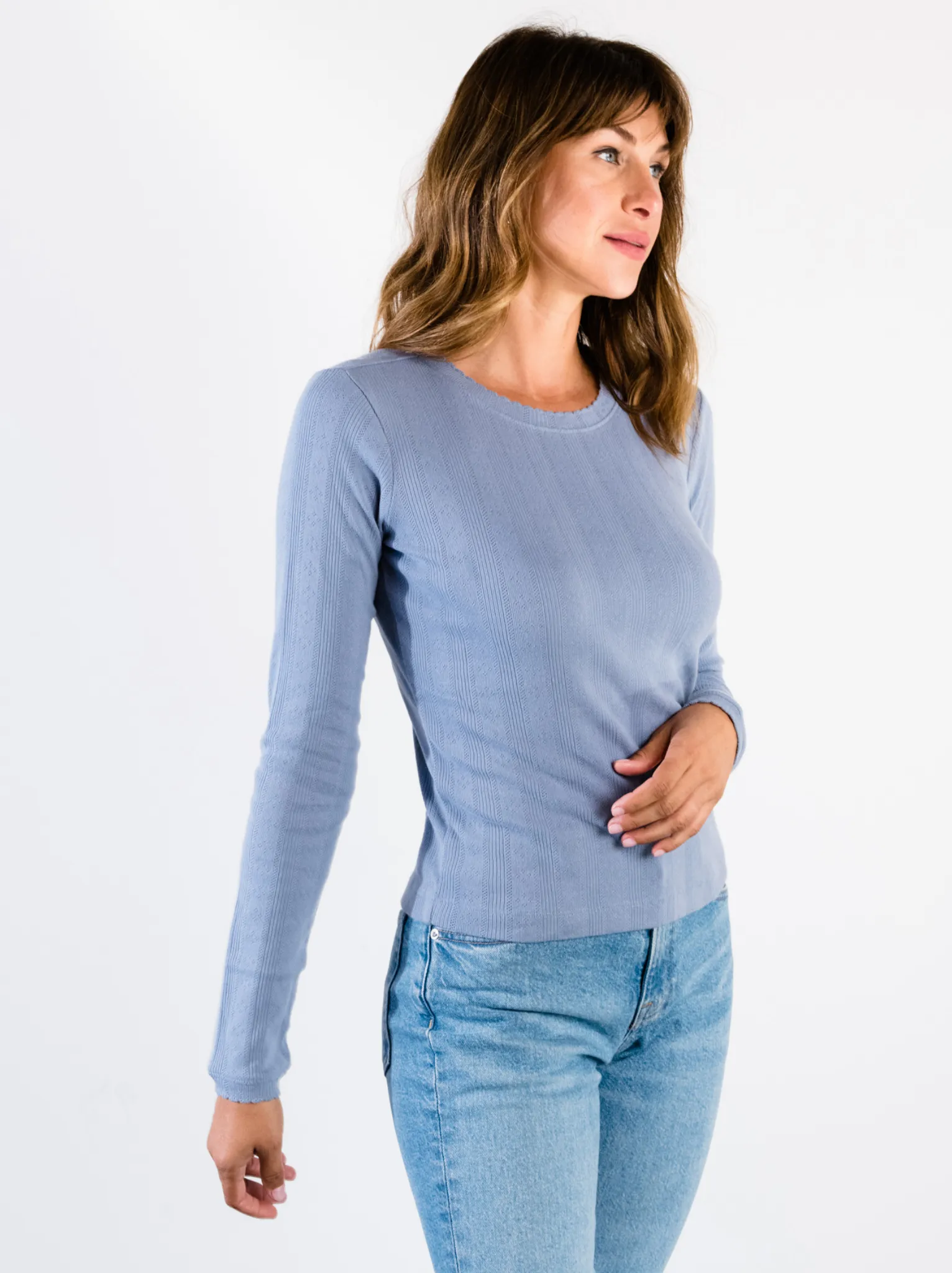 Harper Pointelle Knit Top