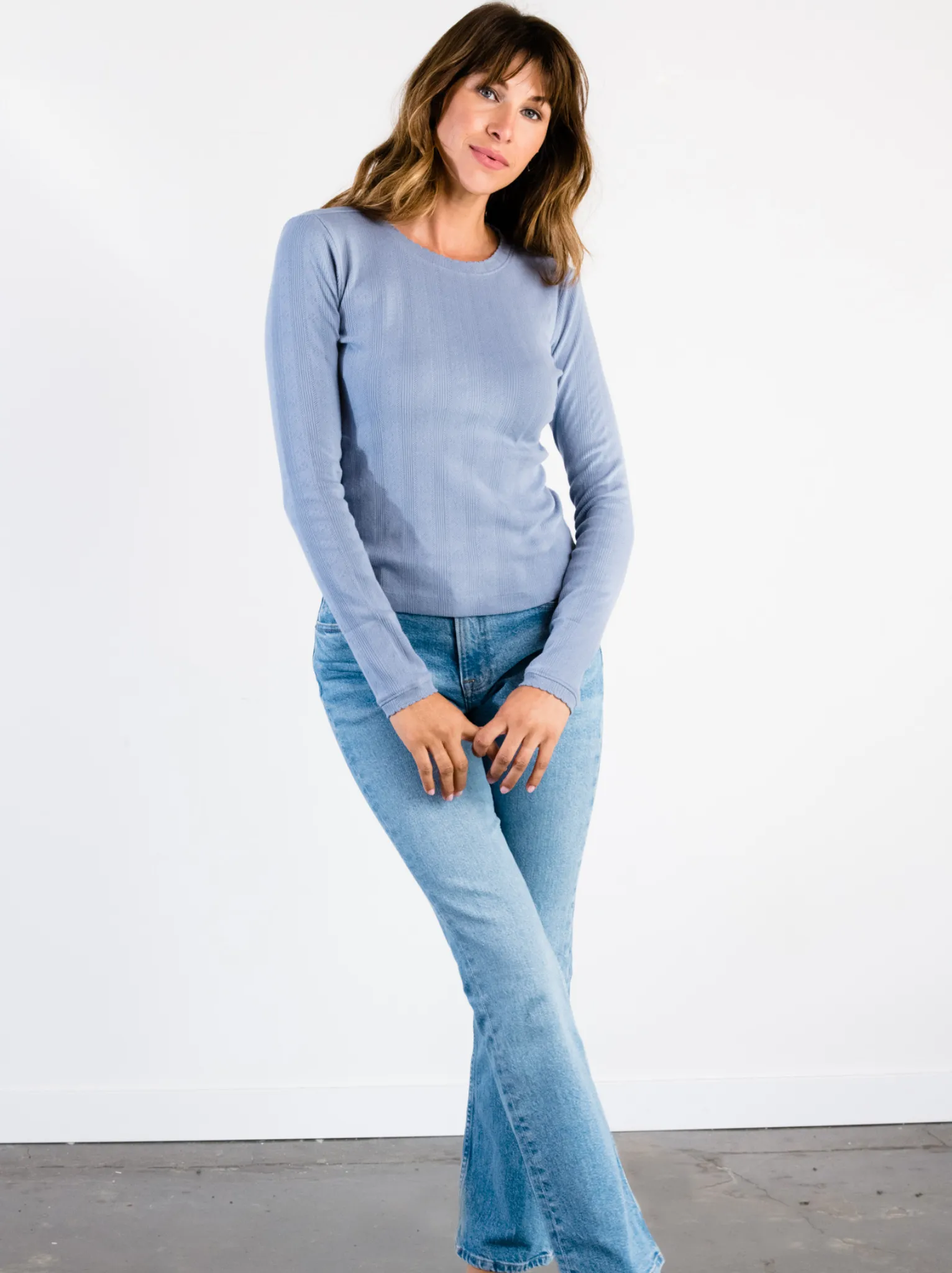Harper Pointelle Knit Top