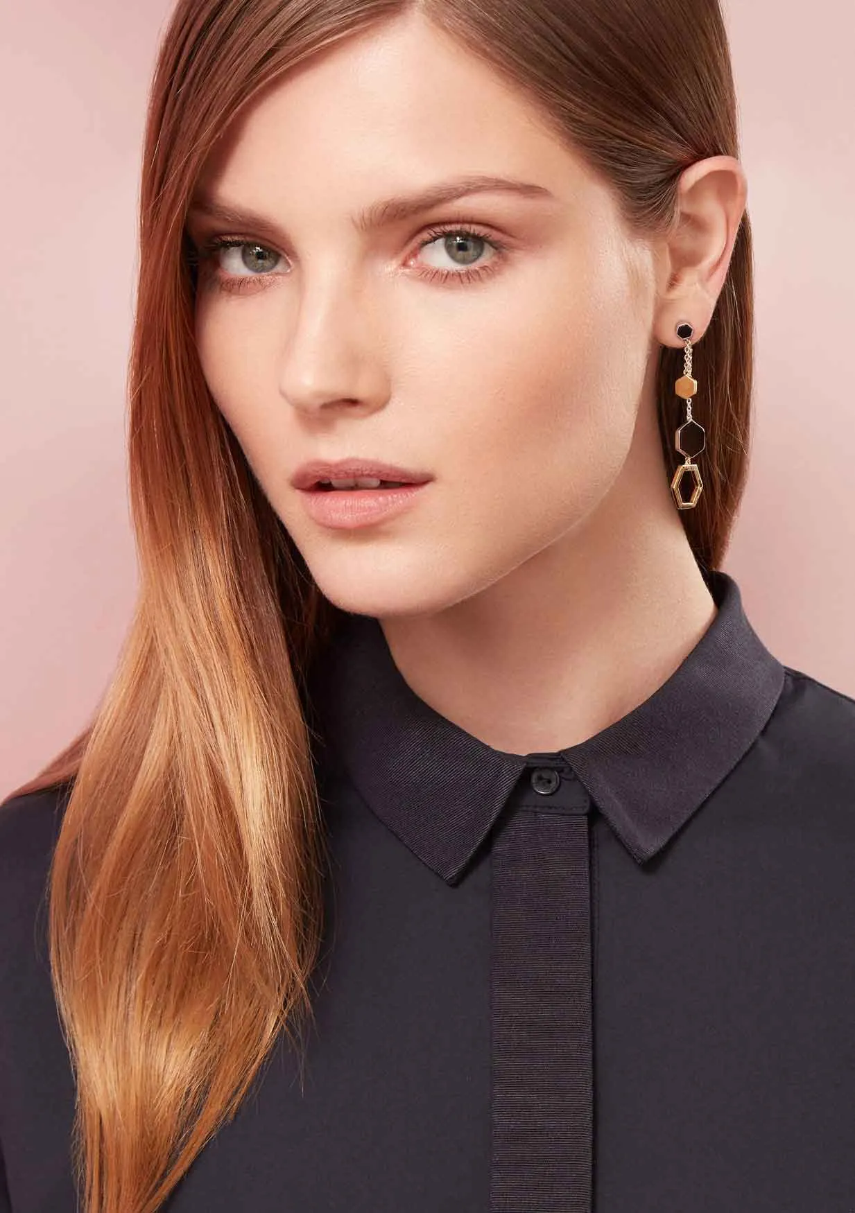 Hexagon Dangling Earrings