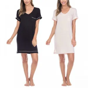Honeydew Women's 2 Pack Sleep Shirts Black / Pink Large