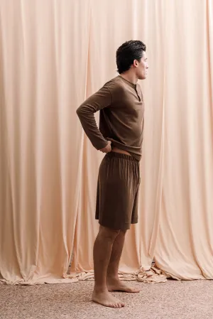 Iberis Ribbed Boxer Shorts Brown