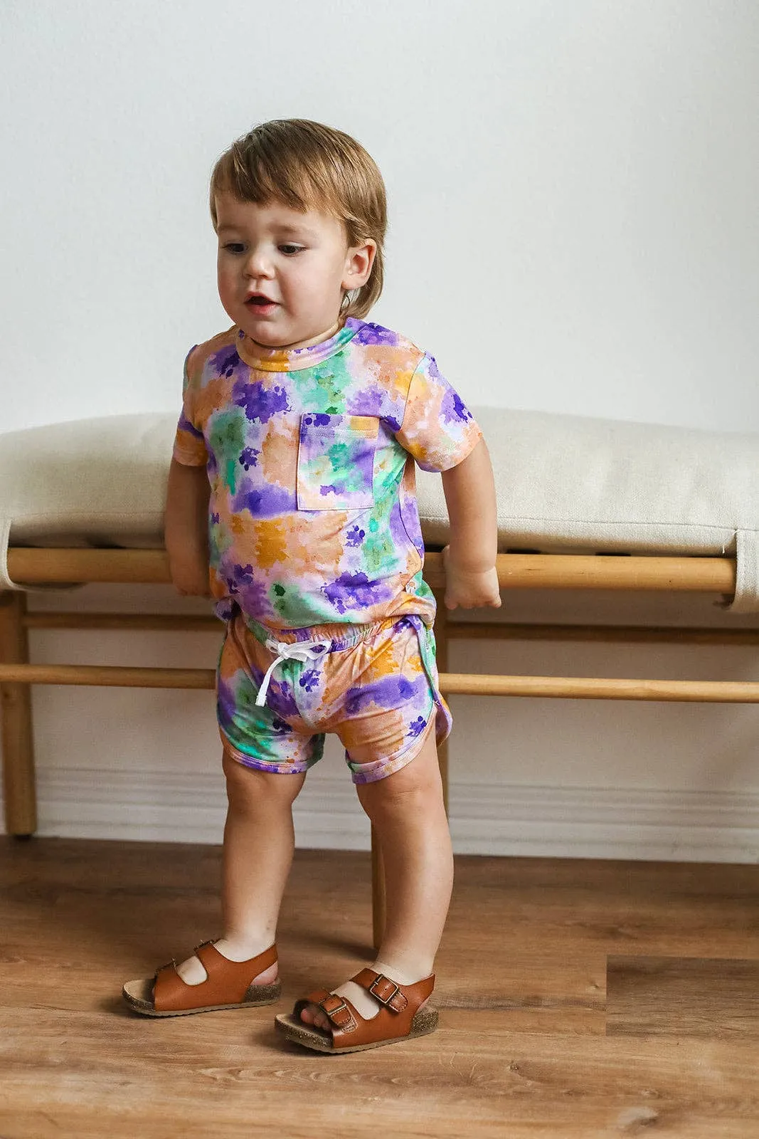 Ink Splat Bamboo Varsity Short Set