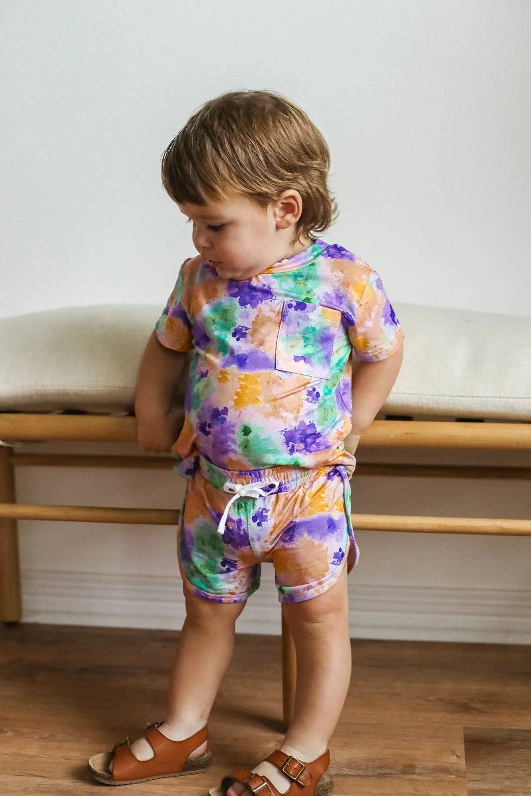 Ink Splat Bamboo Varsity Short Set