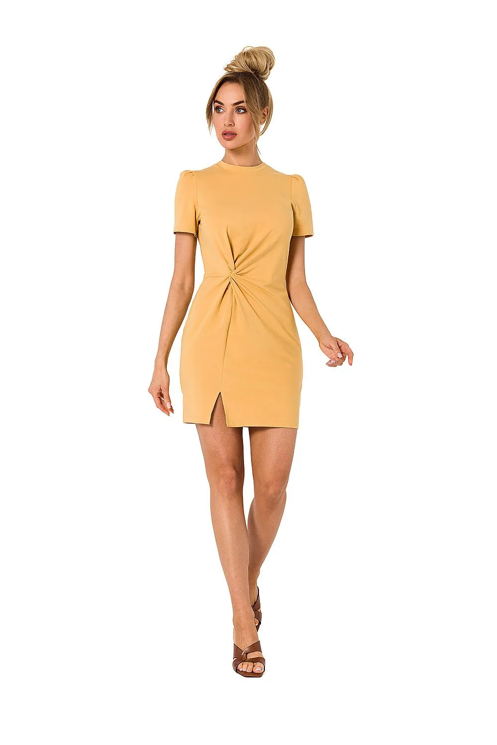 Interlaced Front Fit-and-Flare Dress