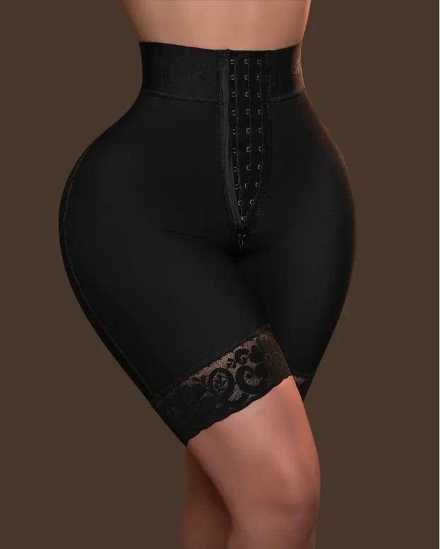 Invisible Mermaid Silhouette Shorts with Zipper - Mid Leg Shapewear