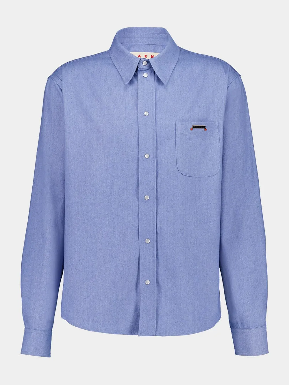 Iris Blue Button-Up Cotton Shirt