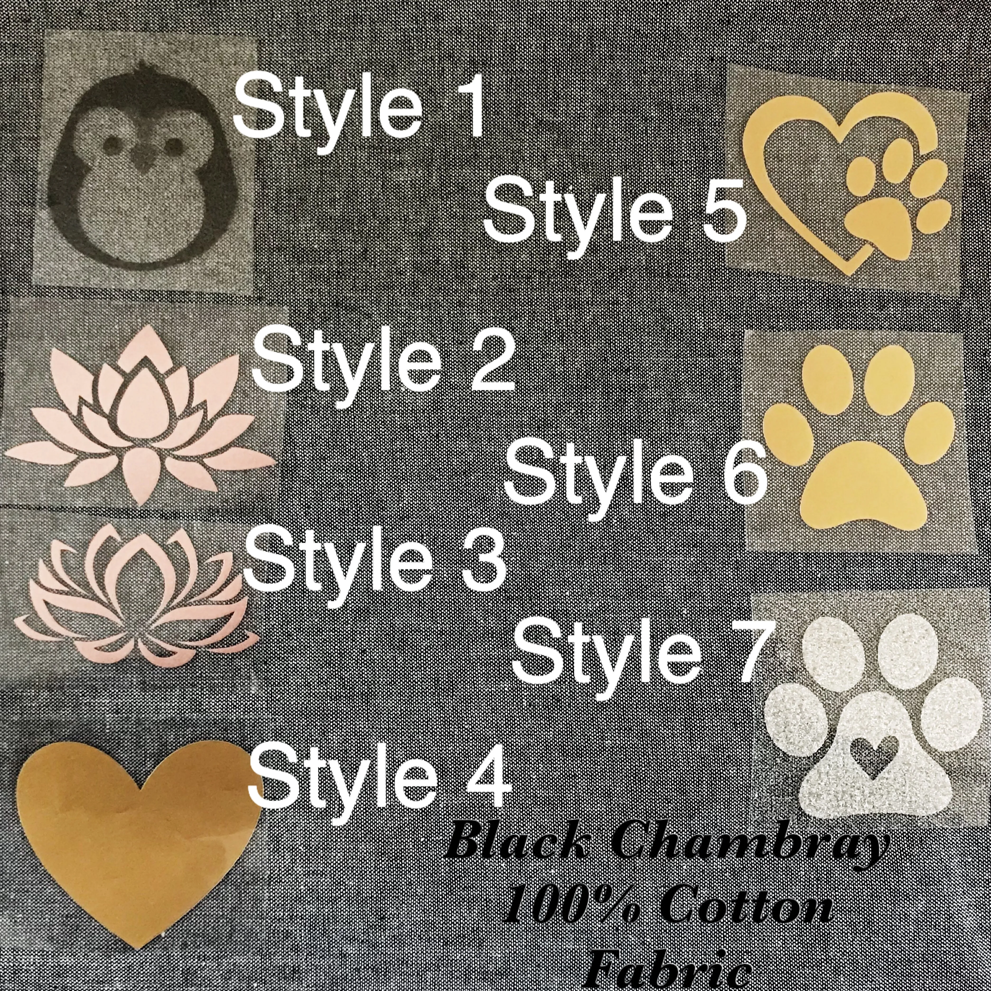 Iron-Ons: Styles 1-9