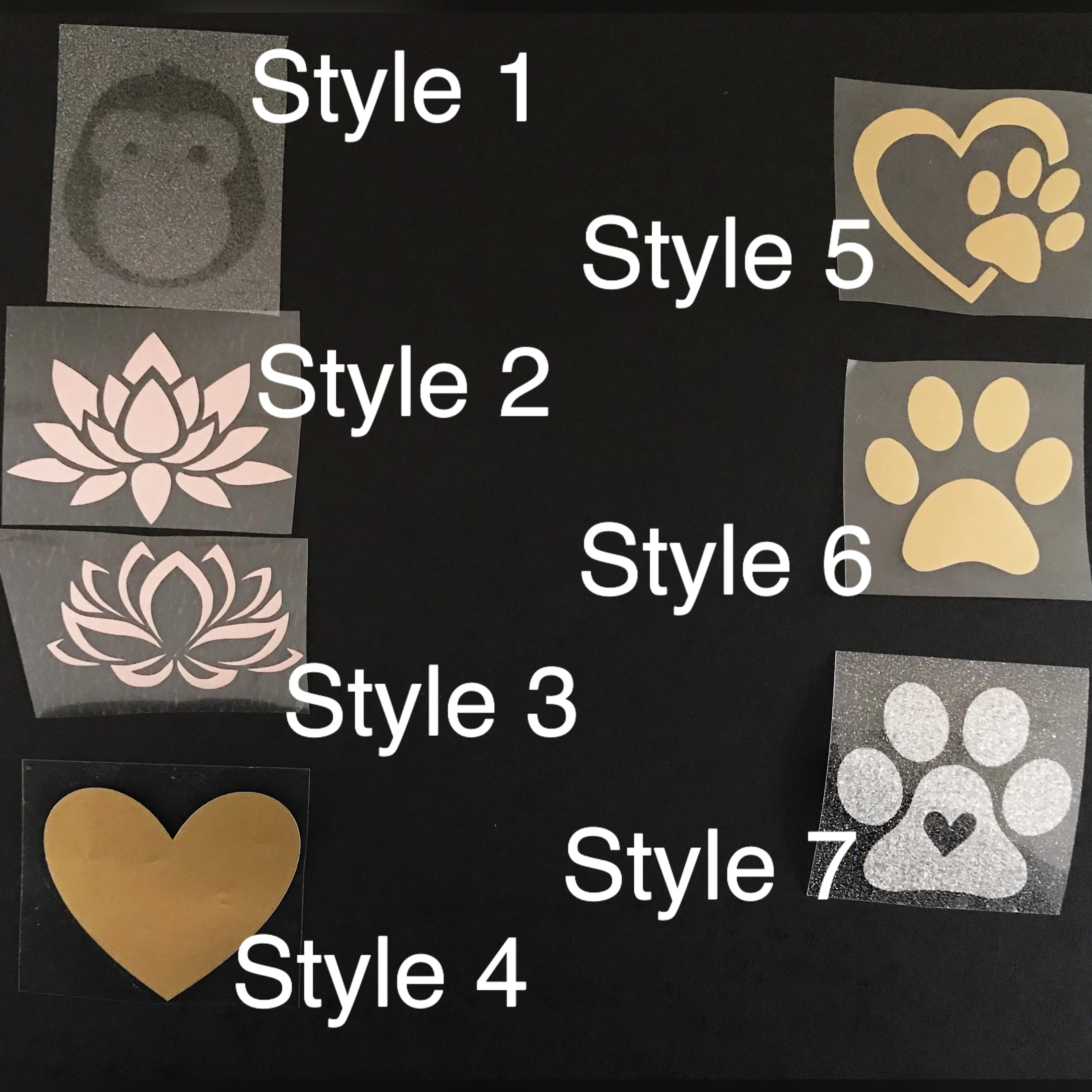 Iron-Ons: Styles 1-9