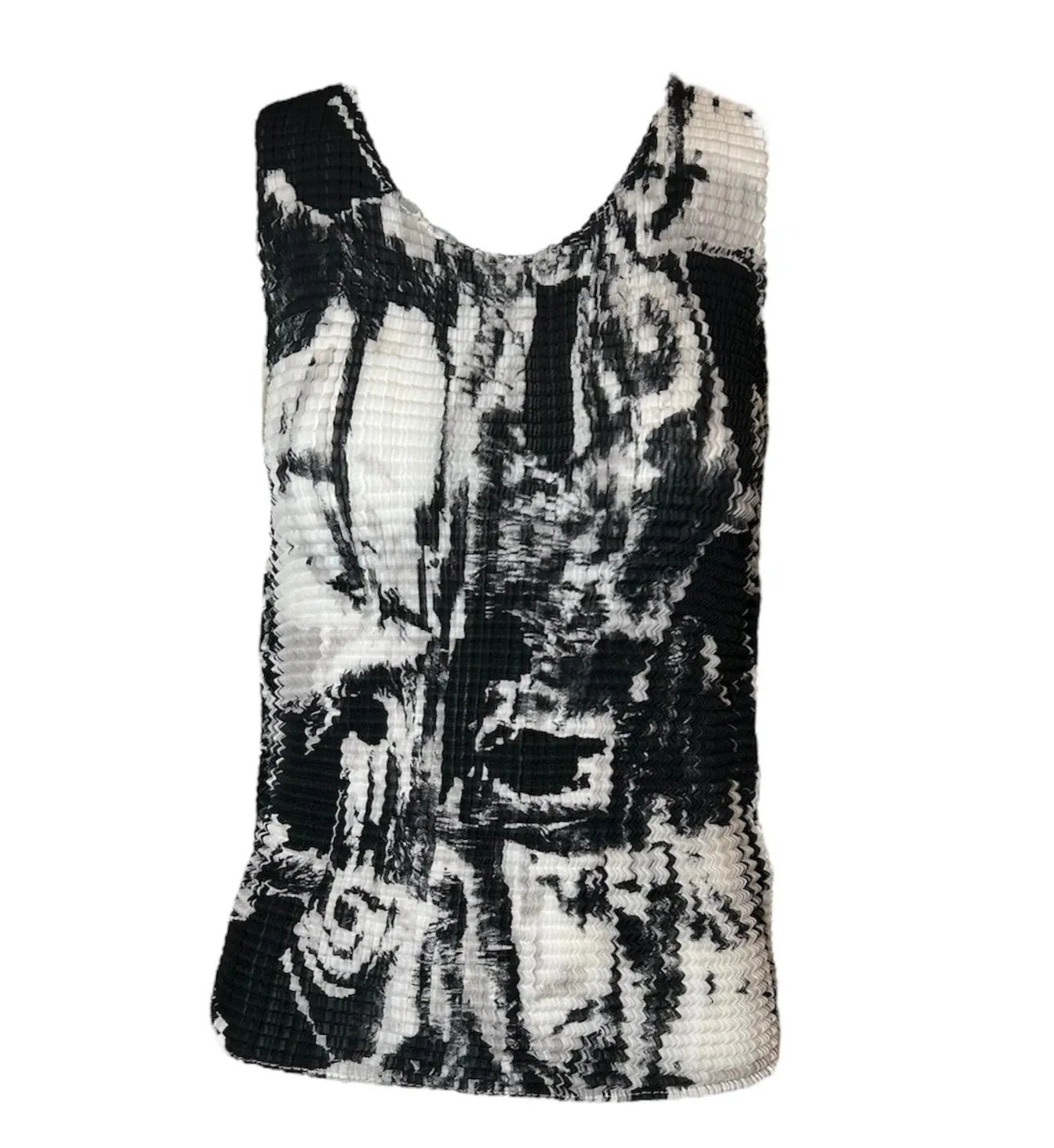 Issey Miyake Crinkle Pleated Abstract Top, NWT