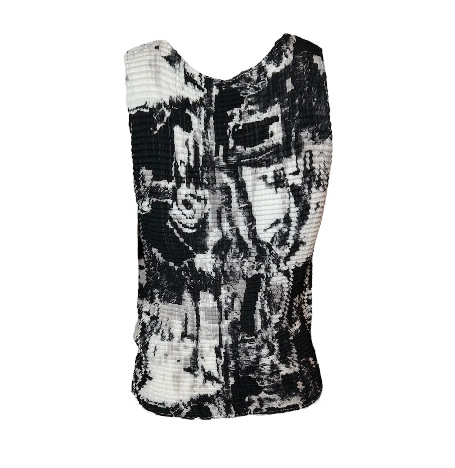Issey Miyake Crinkle Pleated Abstract Top, NWT