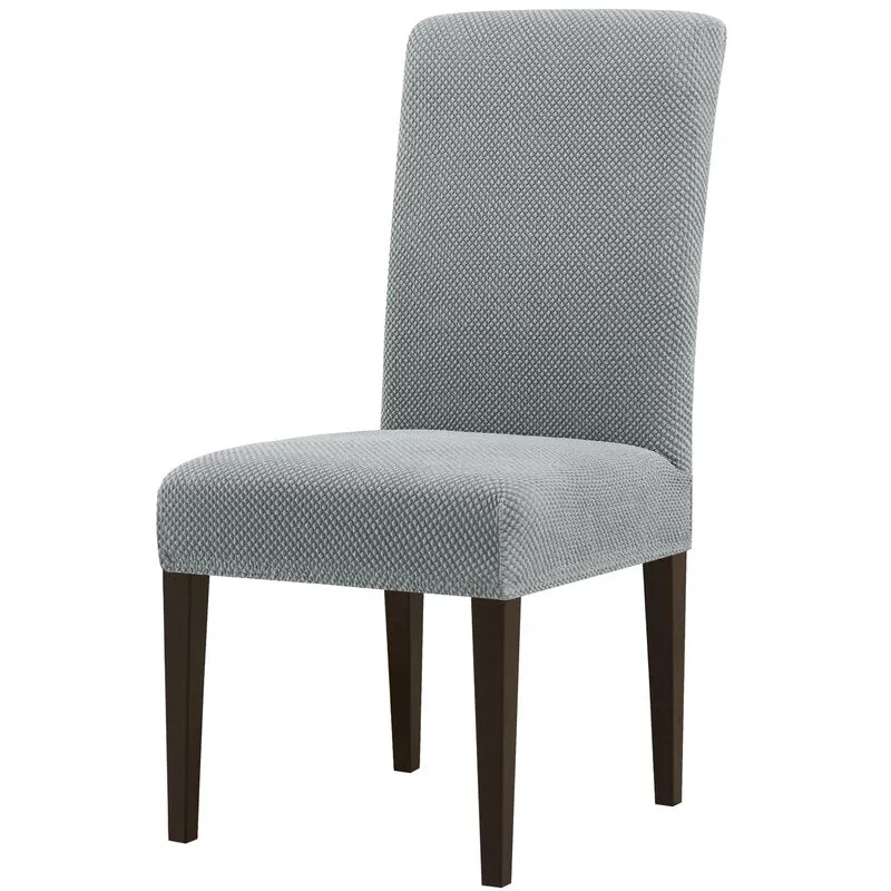 Jacquard Spandex Stretch Box Cushion Dining Chair Slipcover (Set of 4) Light Grey! Retails $82 