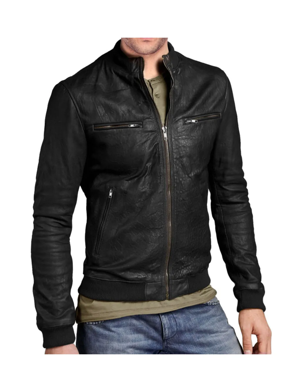 Jagged Style Teen Leather Jacket