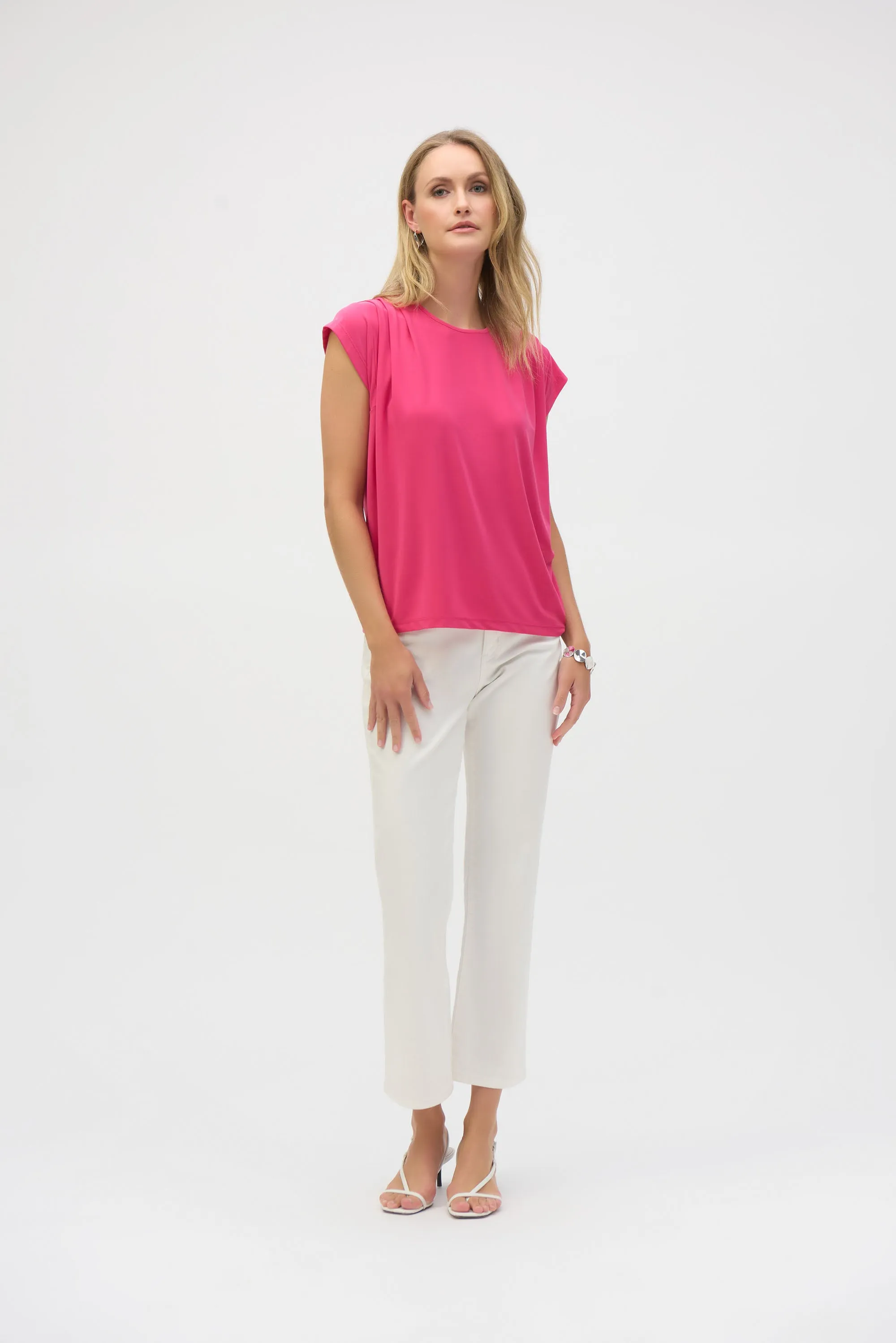 Joseph Ribkoff Geranium Short Sleeve Straight Top Style 252127