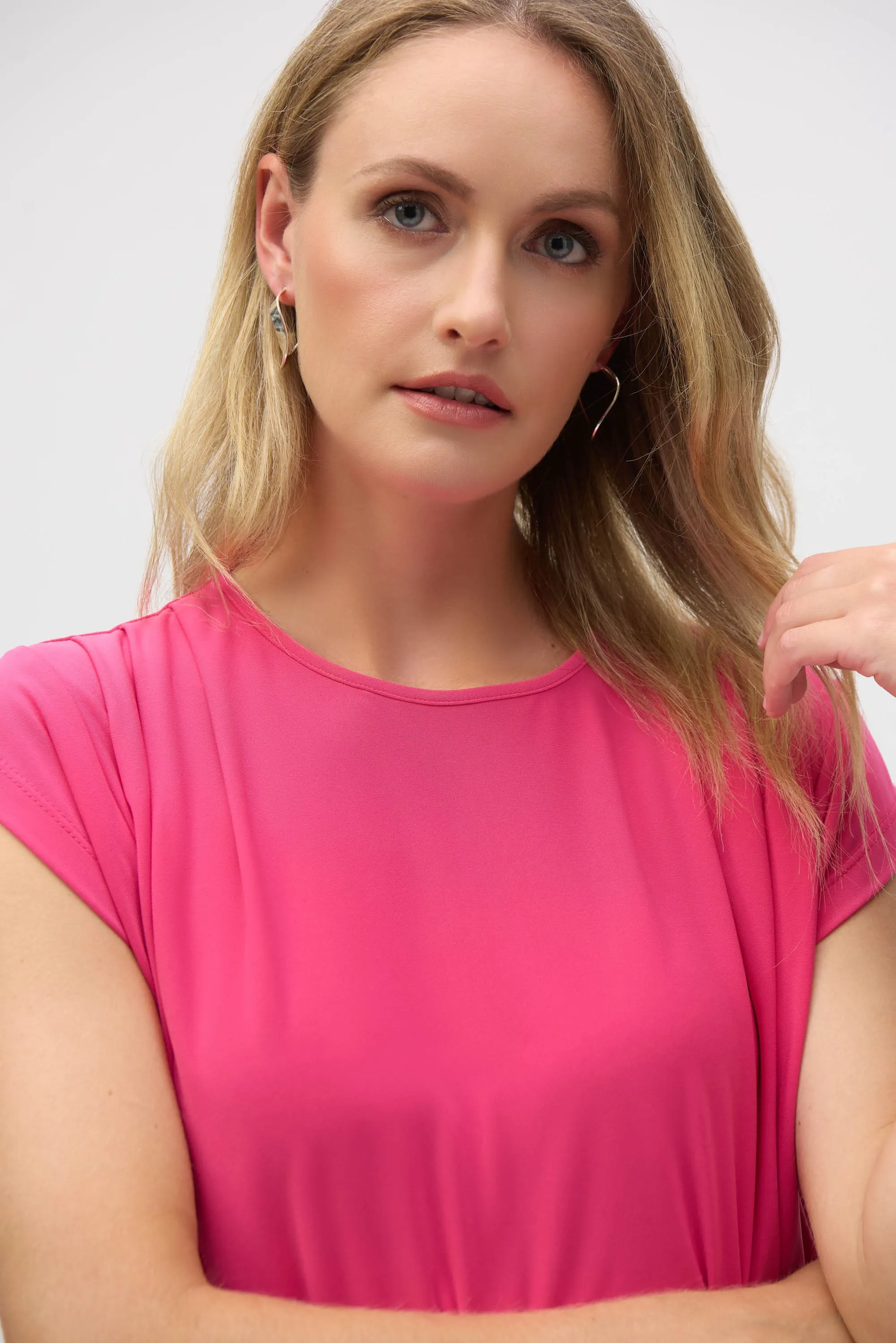 Joseph Ribkoff Geranium Short Sleeve Straight Top Style 252127