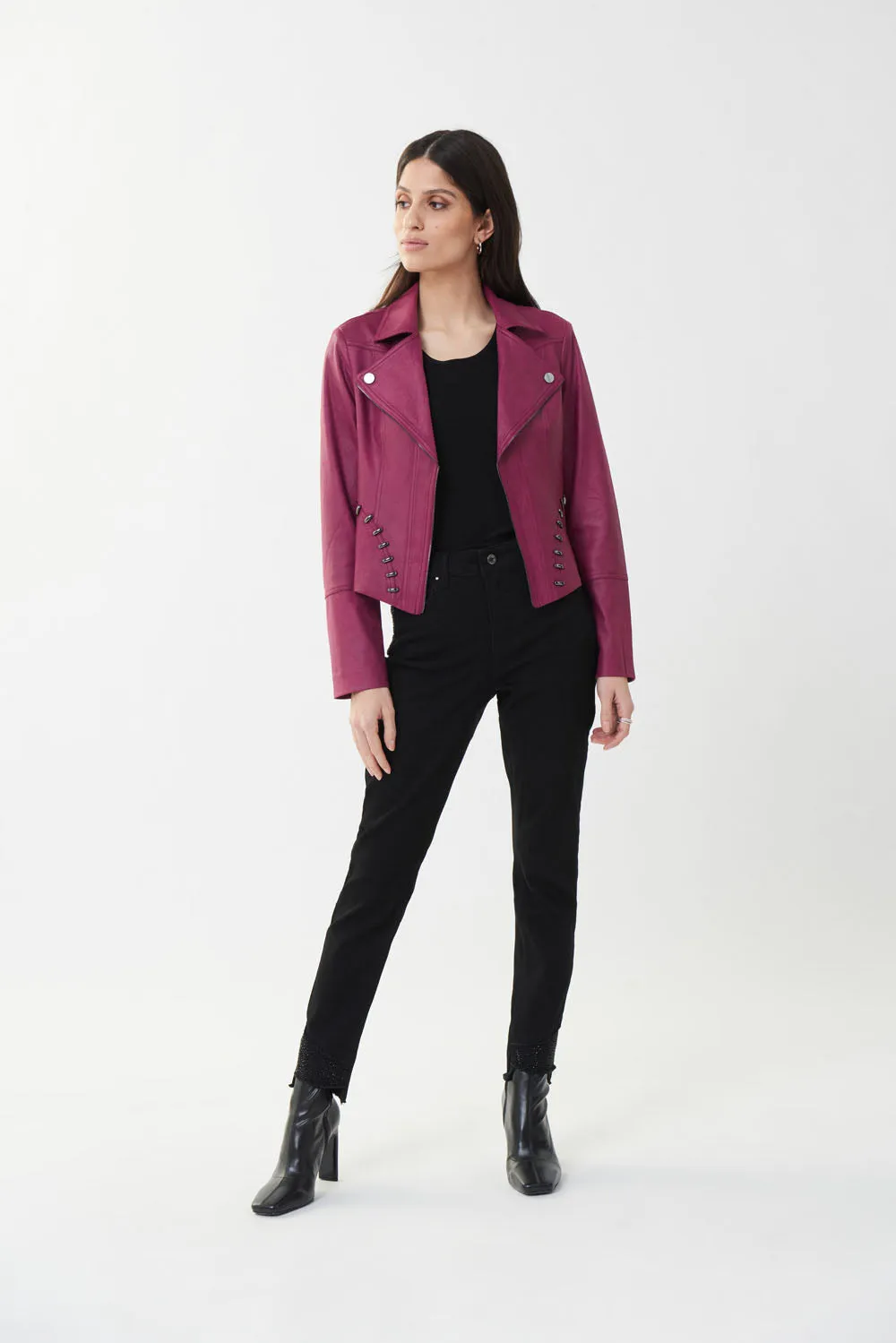 Joseph Ribkoff Vineyard Leatherette Jacket Style 223914