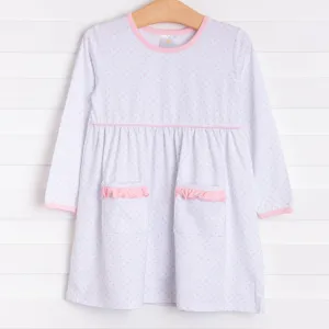 Josie Popover Dress, Pink Dot