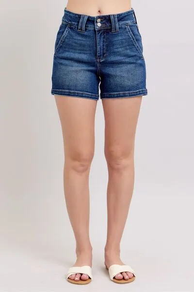 Judy Blue Double Button Trouser Style Denim Shorts