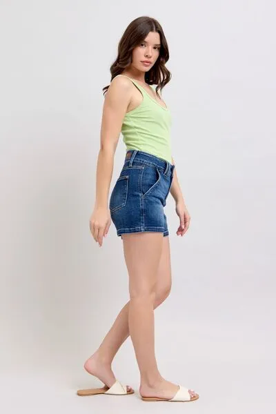 Judy Blue Double Button Trouser Style Denim Shorts