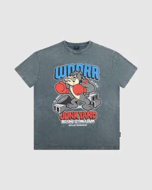 JUNKYARD BOX FIT TEE - WASHED GREY