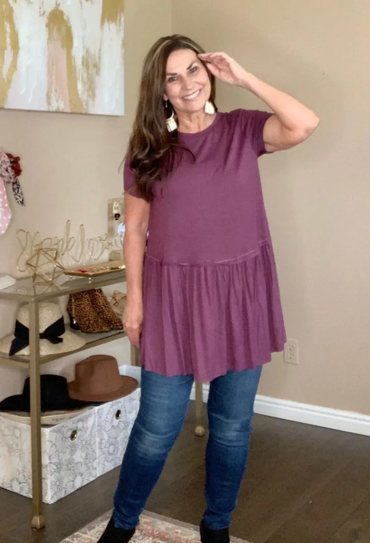 Kacie Ruffle Bottom Top 15 colors-Final Sale