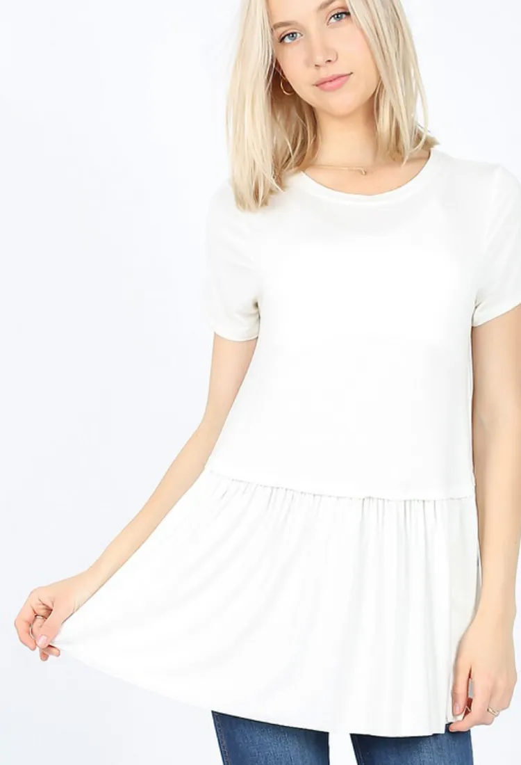 Kacie Ruffle Bottom Top 15 colors-Final Sale