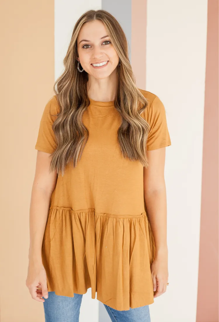 Kacie Ruffle Bottom Top 15 colors-Final Sale