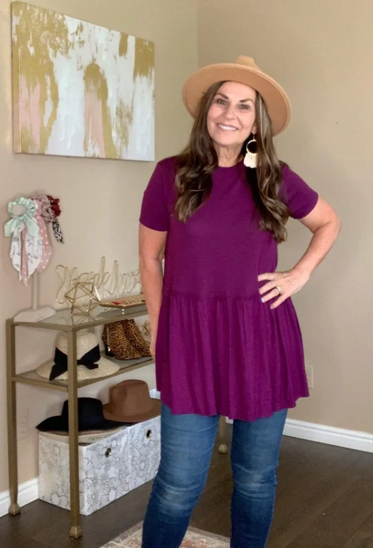 Kacie Ruffle Bottom Top 15 colors-Final Sale
