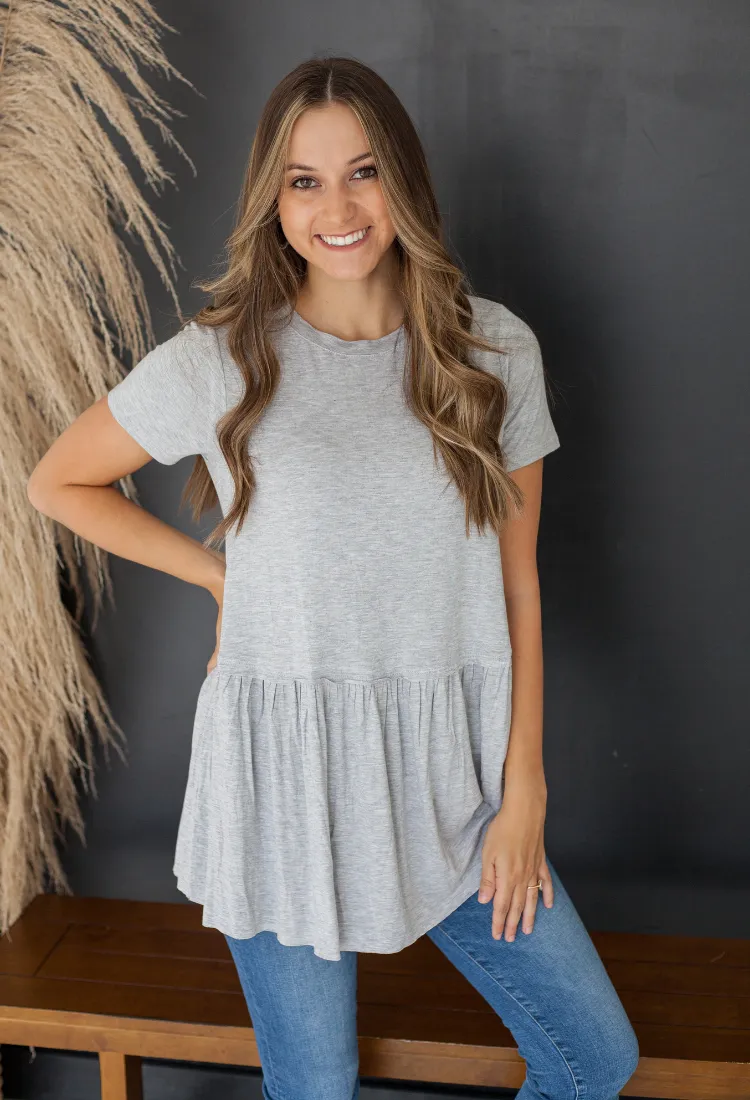 Kacie Ruffle Bottom Top 15 colors-Final Sale