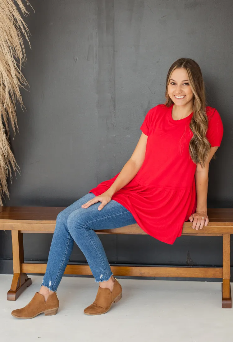 Kacie Ruffle Bottom Top 15 colors-Final Sale