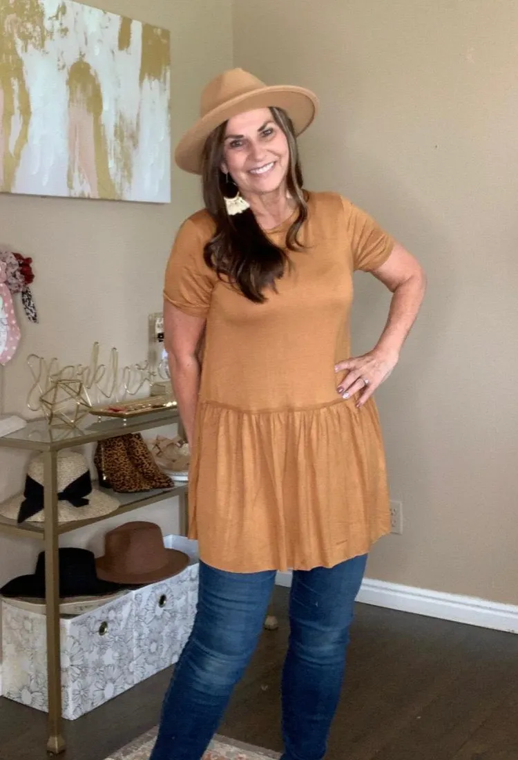 Kacie Ruffle Bottom Top 15 colors-Final Sale