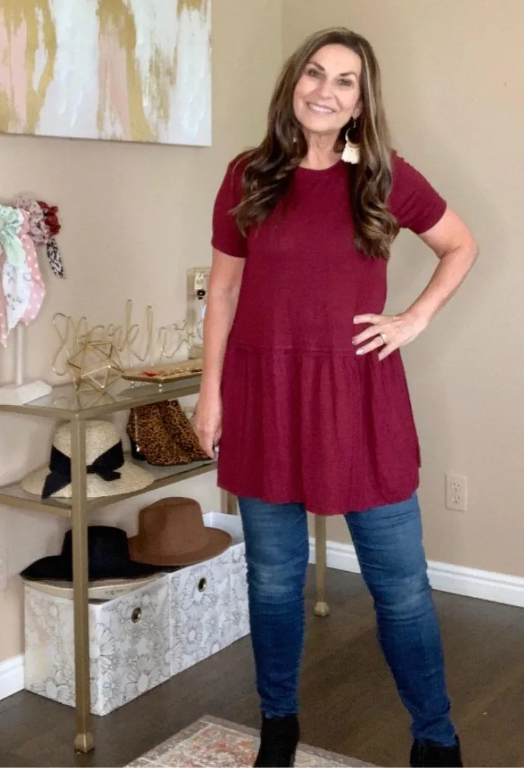 Kacie Ruffle Bottom Top 15 colors-Final Sale