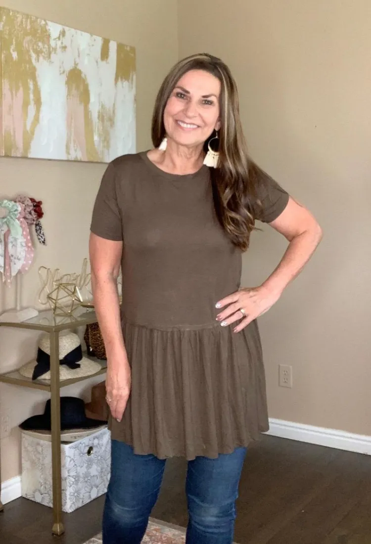 Kacie Ruffle Bottom Top 15 colors-Final Sale
