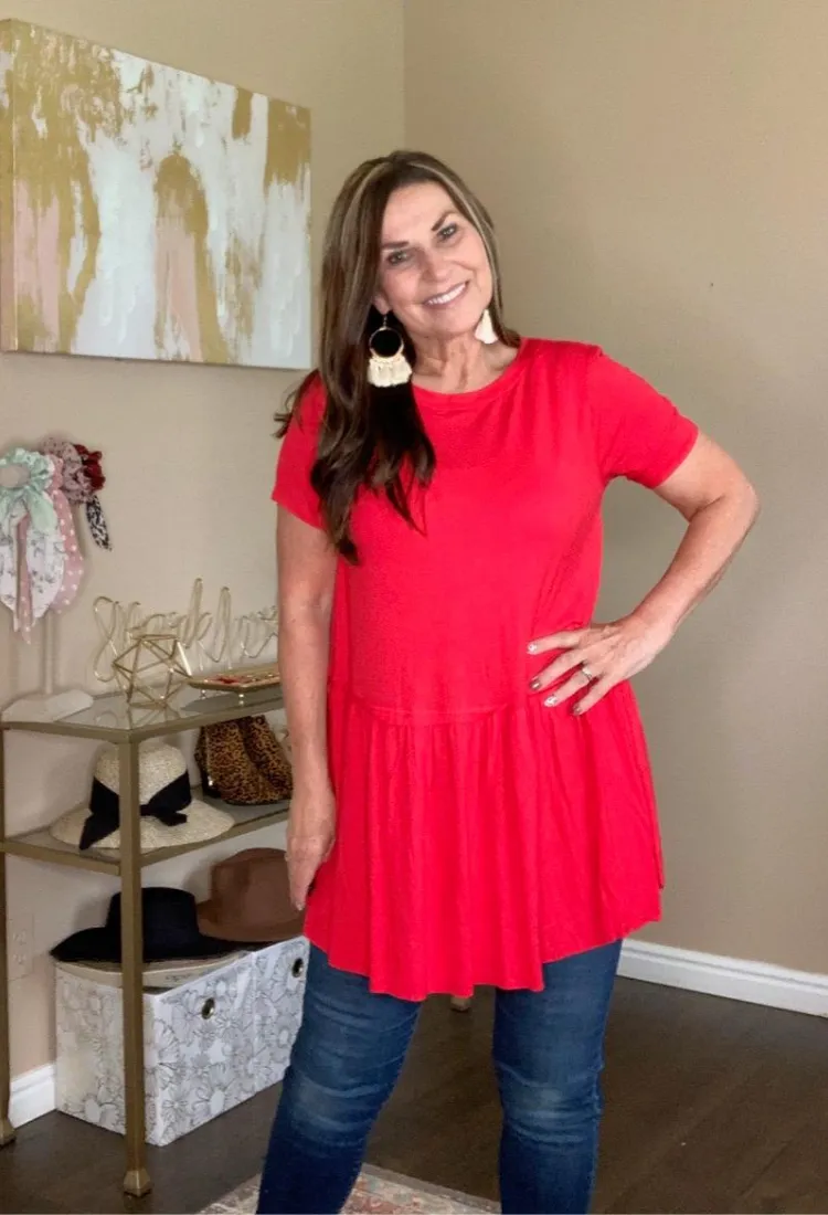 Kacie Ruffle Bottom Top 15 colors-Final Sale