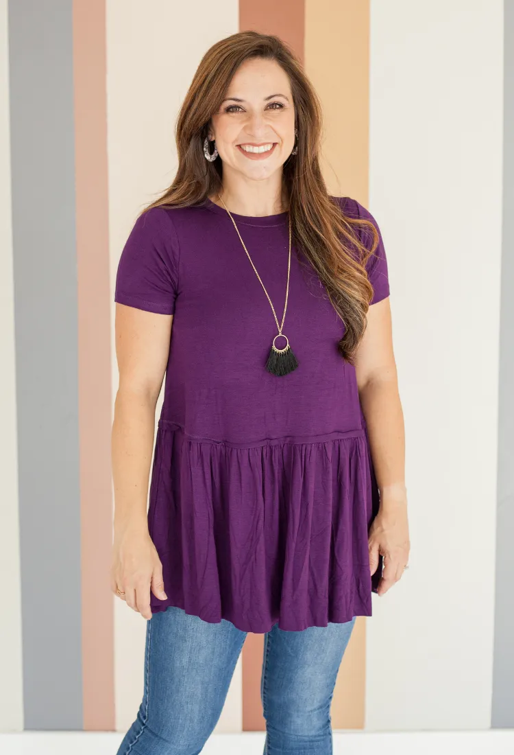 Kacie Ruffle Bottom Top 15 colors-Final Sale