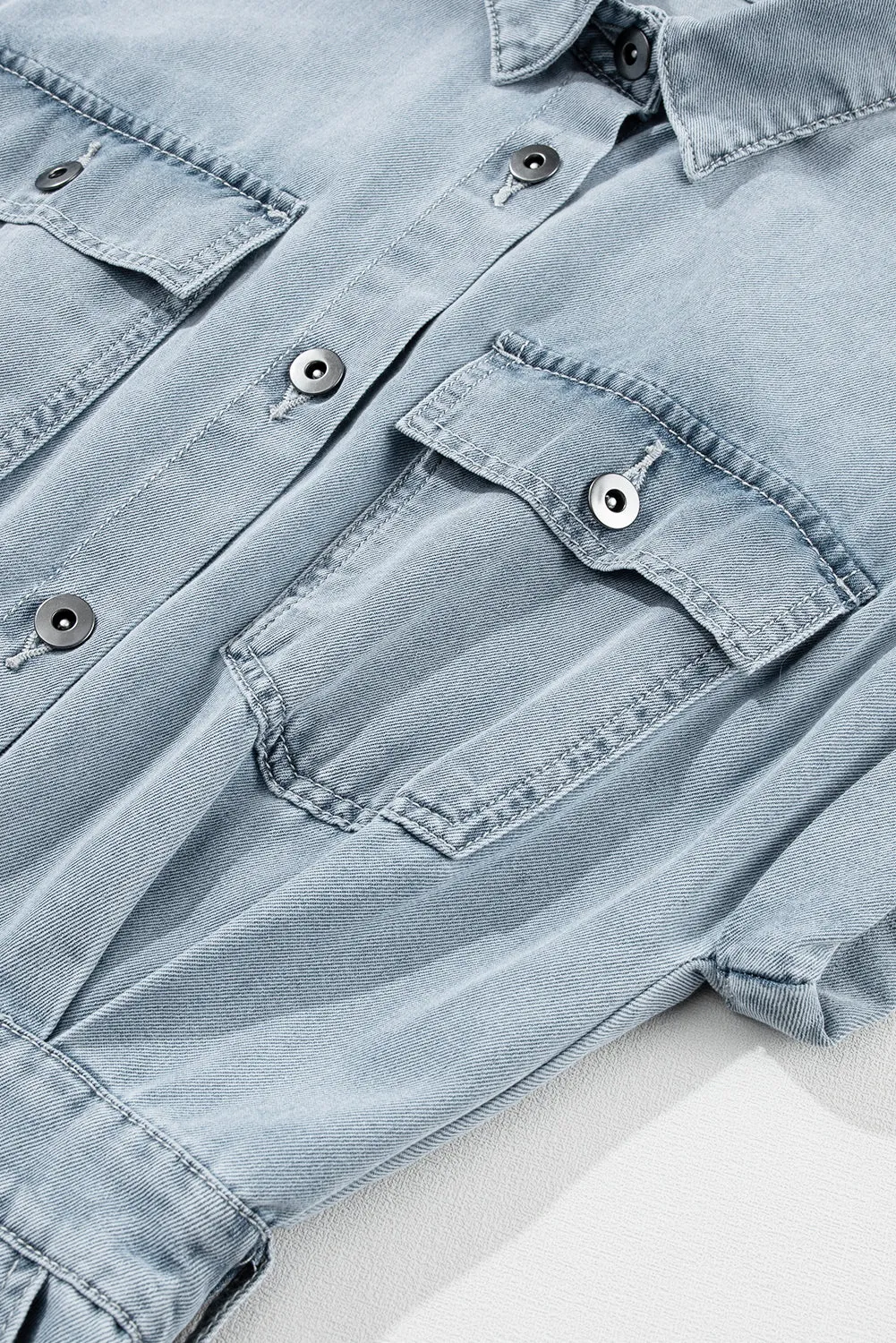 KaleaBoutique Short Batwing Sleeve Slit Back Denim Dress